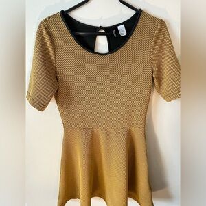 Gold and Black Textured Dress